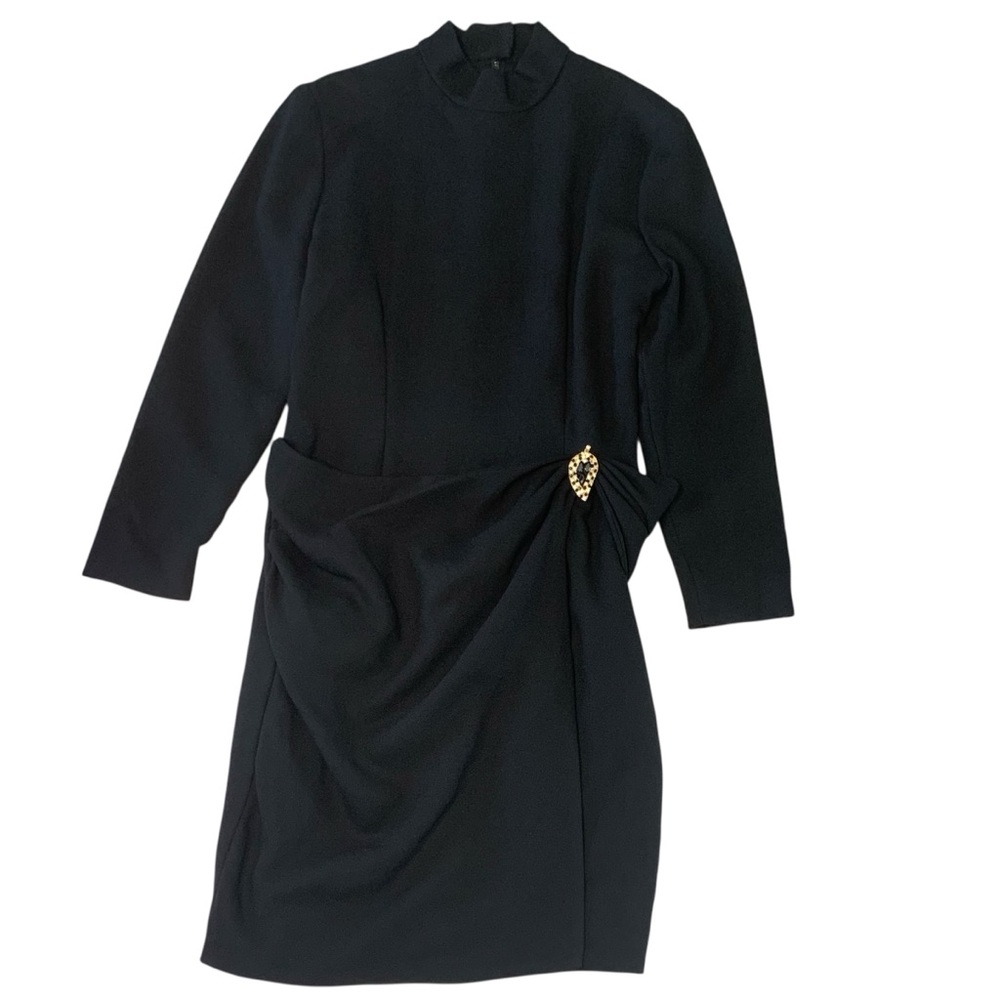 ALBERT NIPÓN 100% Wool Vintage Faux Wrap Dress Sz 6